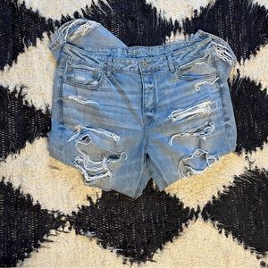 American Eagle Tomgirl Distressed Button Down Jeans